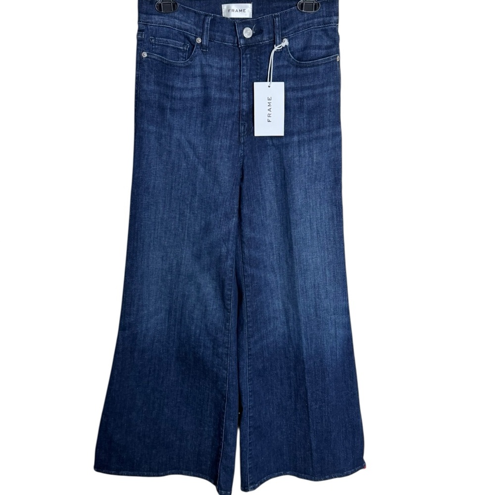 NWT FRAME Le Palazzo Crop Dark Wash Jeans in guilty size 28 - Picture 4 of 7